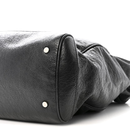 Balenciaga Agneau Classic Silver Hardware Weekender Black 10 of 12