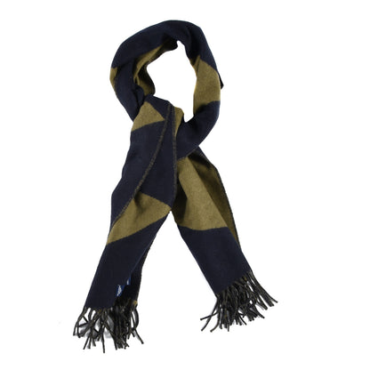Hermes Cashmere Casaque Zig Zag Muffler Marine Kaki 1 of 4