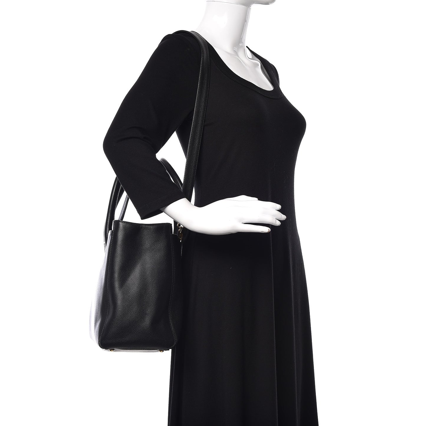 Calfskin Cerf Shopper Tote Black