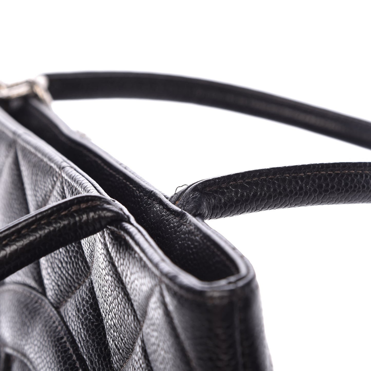 Caviar Quilted Medallion Tote Black