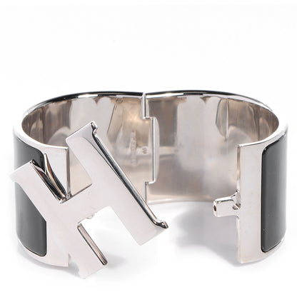 Hermes Enamel Extra Wide Clic Clac H Bracelet PM Black 3 of 5