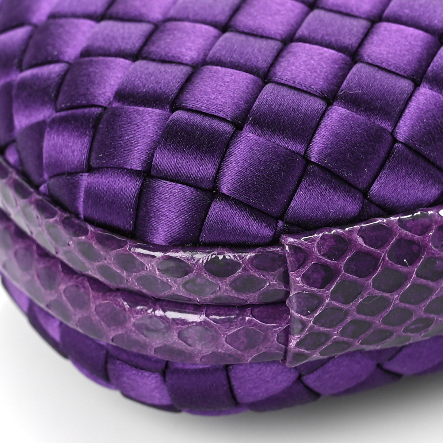 Satin Intreccio Impero Ayers Knot Clutch Purple