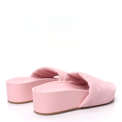 Louis Vuitton Lambskin Embossed Monogram Jumbo Flatform Mule Sandals 36 Rose Clair 4 of 7