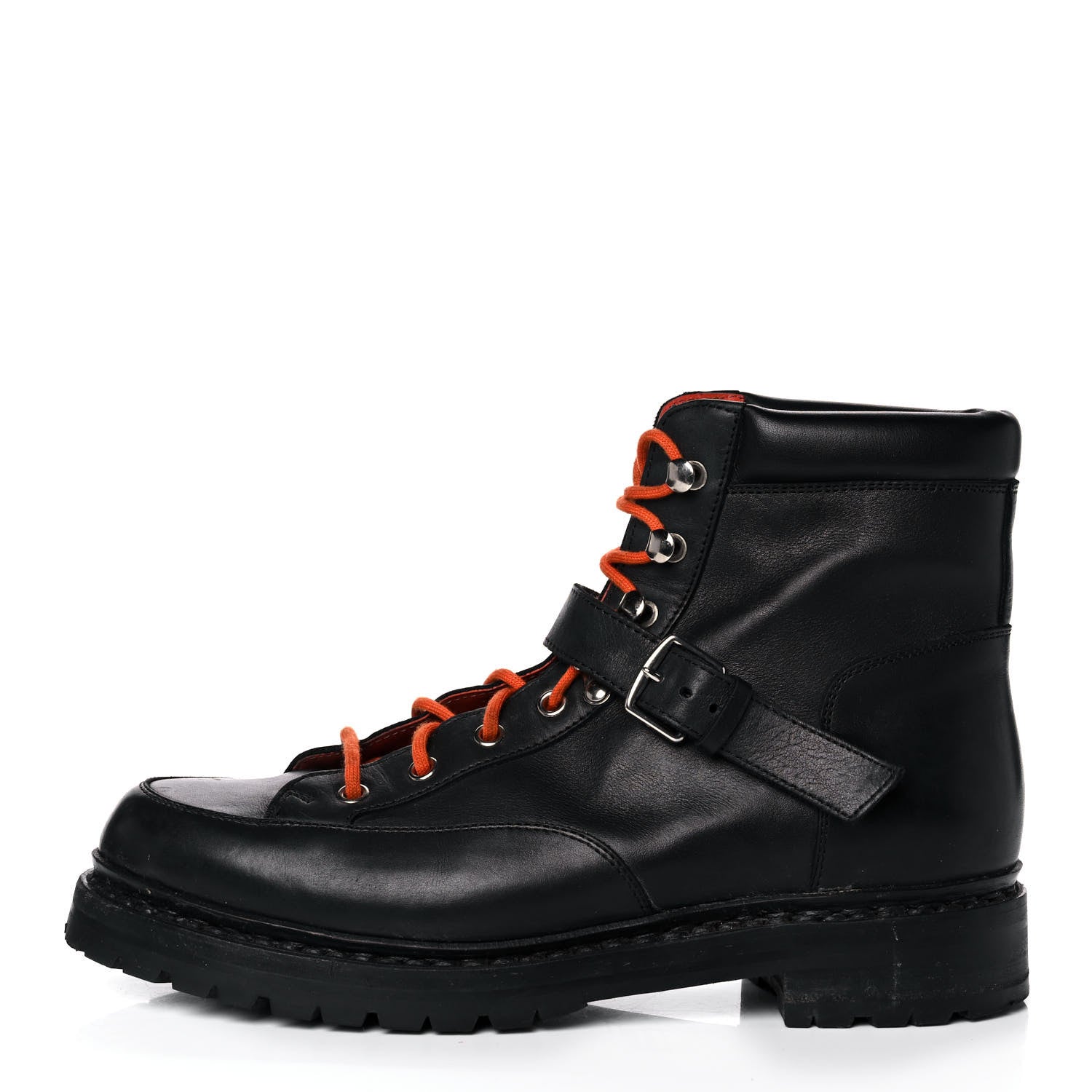 Hermes Calfskin Womens Hiking Boots 38.5 Black 1 of 8