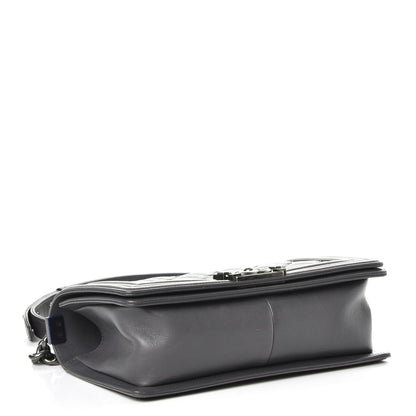 Chanel Calfskin Double Stitch Medium Boy Flap Grey 5 of 11