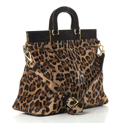 Prada Cavallino Leopard Print Tote Sabbia Moro 3 of 15