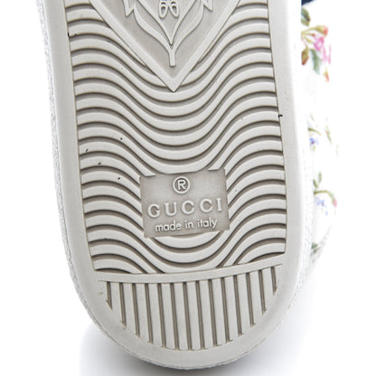Gucci Calfskin Web Rose Print Bee Embroidered Womens Ace Sneakers 37 White 8 of 9