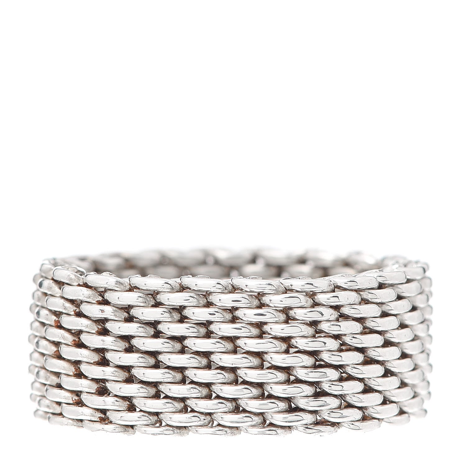Tiffany Sterling Silver Somerset Mesh Ring 56 7.75 1 of 4