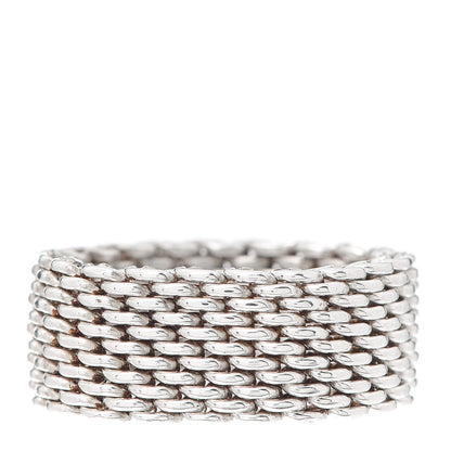 Tiffany Sterling Silver Somerset Mesh Ring 56 7.75 1 of 4