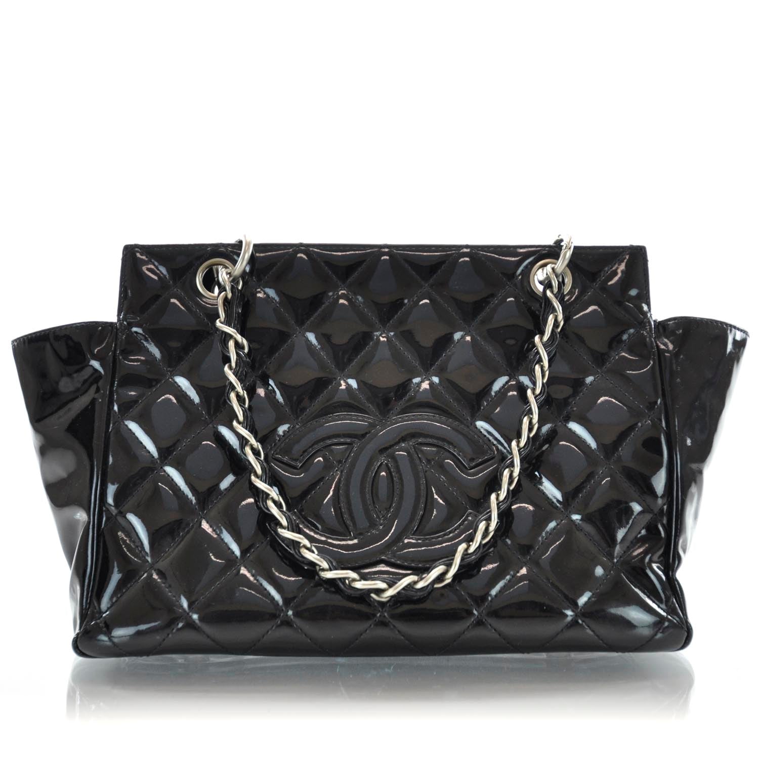 Chanel Patent Petit Timeless Tote PTT Black 1 of 9