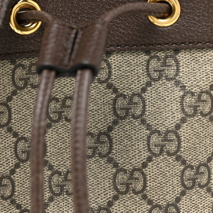 Gucci GG Supreme Monogram Web Mini Ophidia Bucket Bag Brown 7 of 10