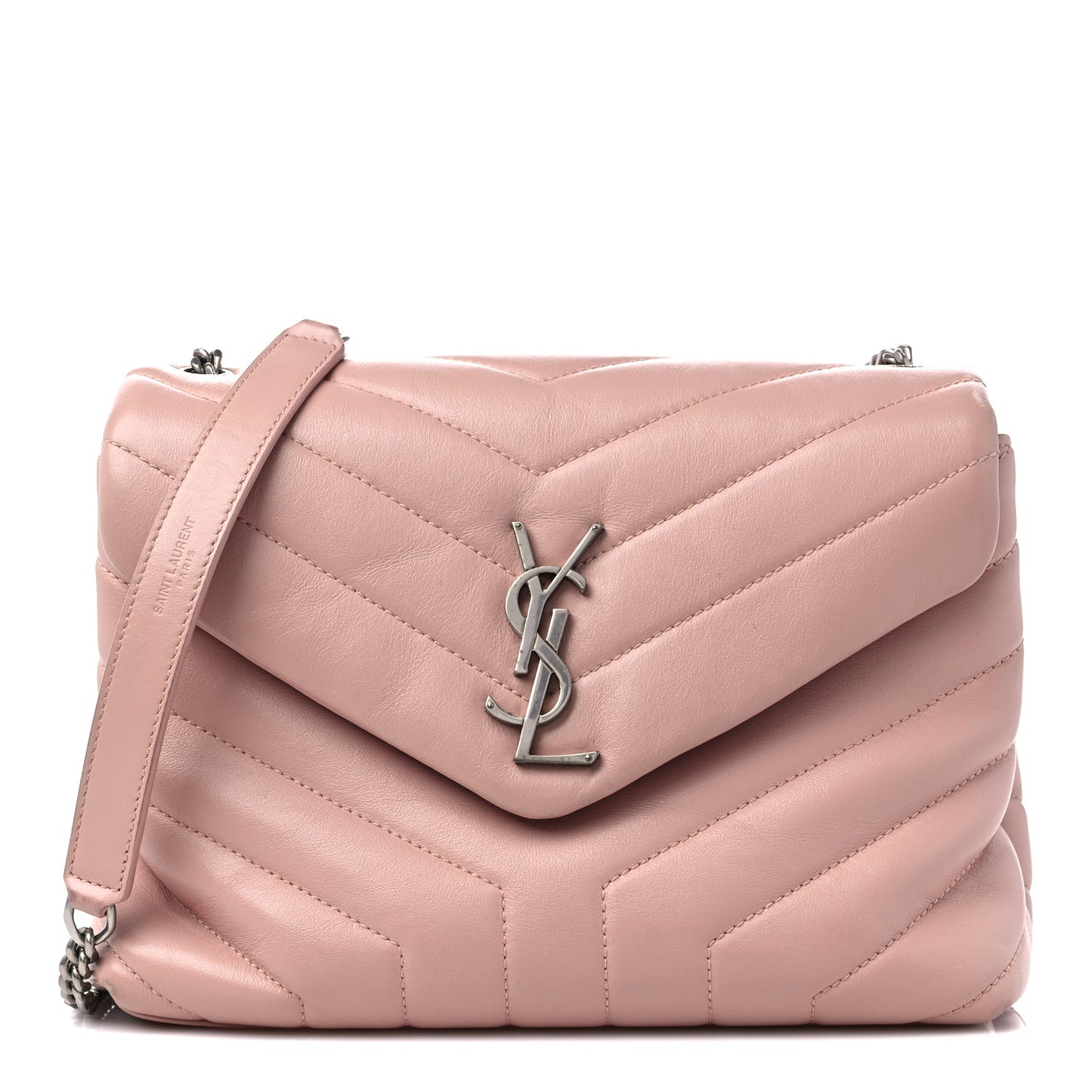 Calfskin Y Quilted Monogram Small Loulou Chain Satchel Rose Antic