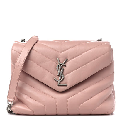 Saint Laurent Calfskin Y Quilted Monogram Small Loulou Chain Satchel Rose Antic 1 of 14