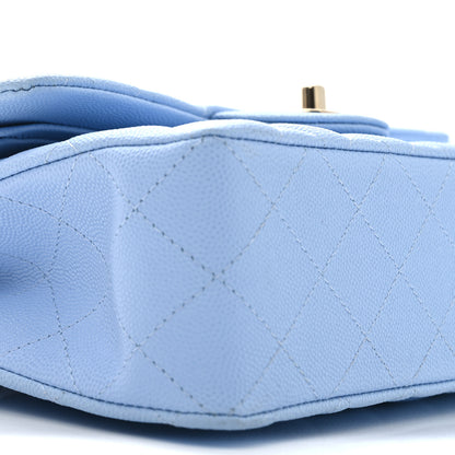 Chanel Caviar Quilted Small Double Flap Light Blue 9 of 11