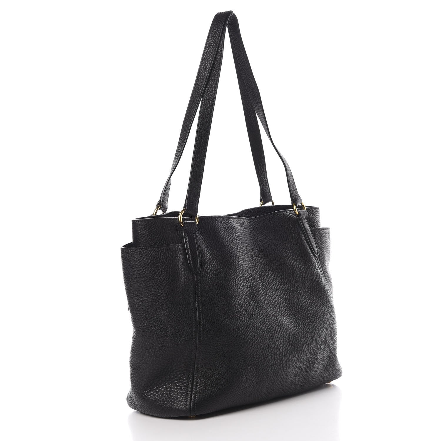 Prada Vitello Daino Side Pocket Tote Black 3 of 15