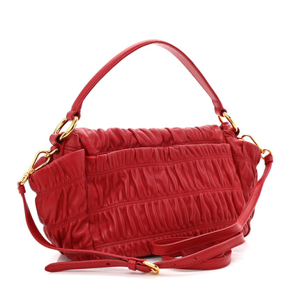 Prada Nappa Dressy Gaufre Flap Bag Rosso 2 of 16