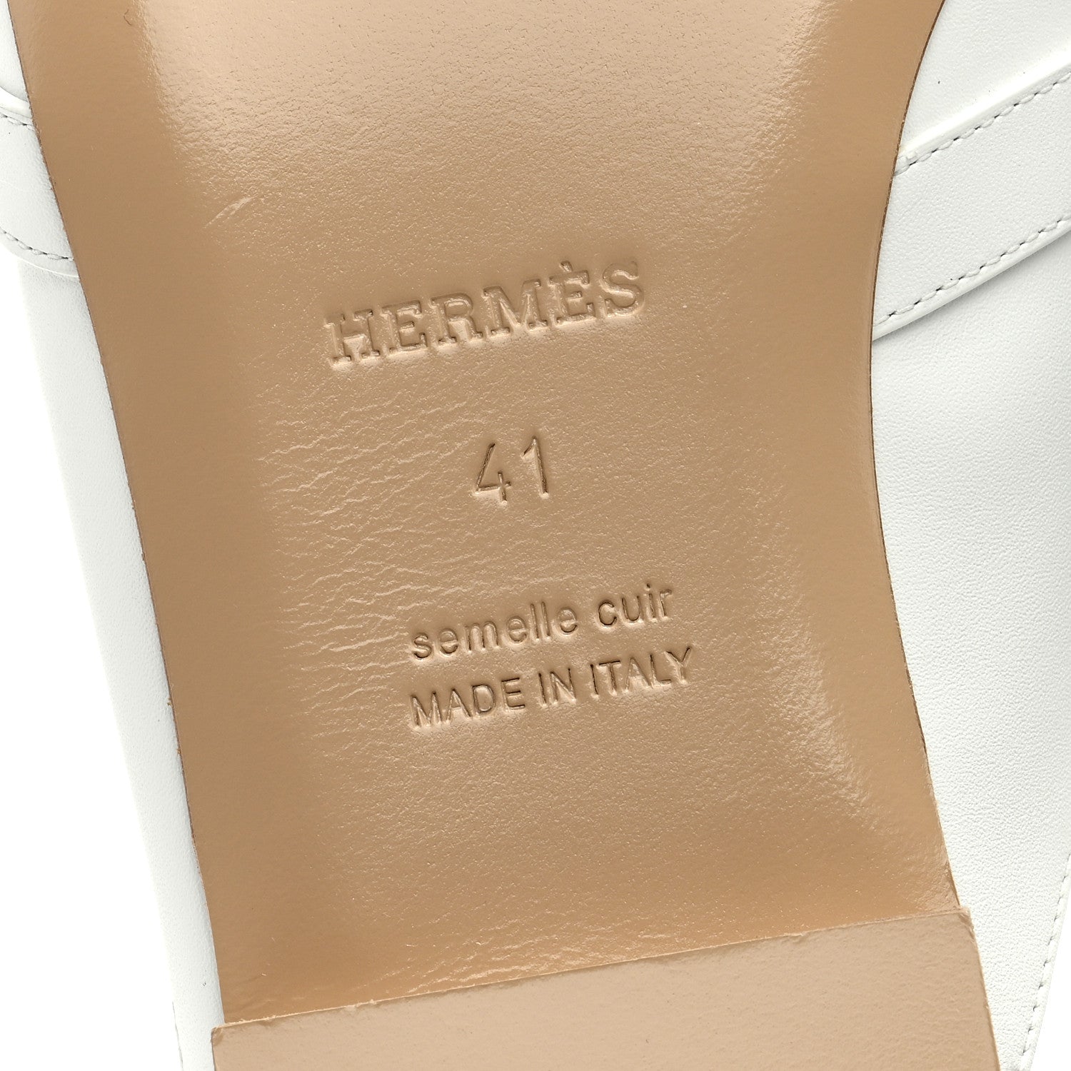 Hermes Calfskin Oz Mules 41 White 6 of 7