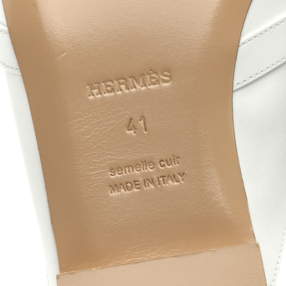 Hermes Calfskin Oz Mules 41 White 6 of 7