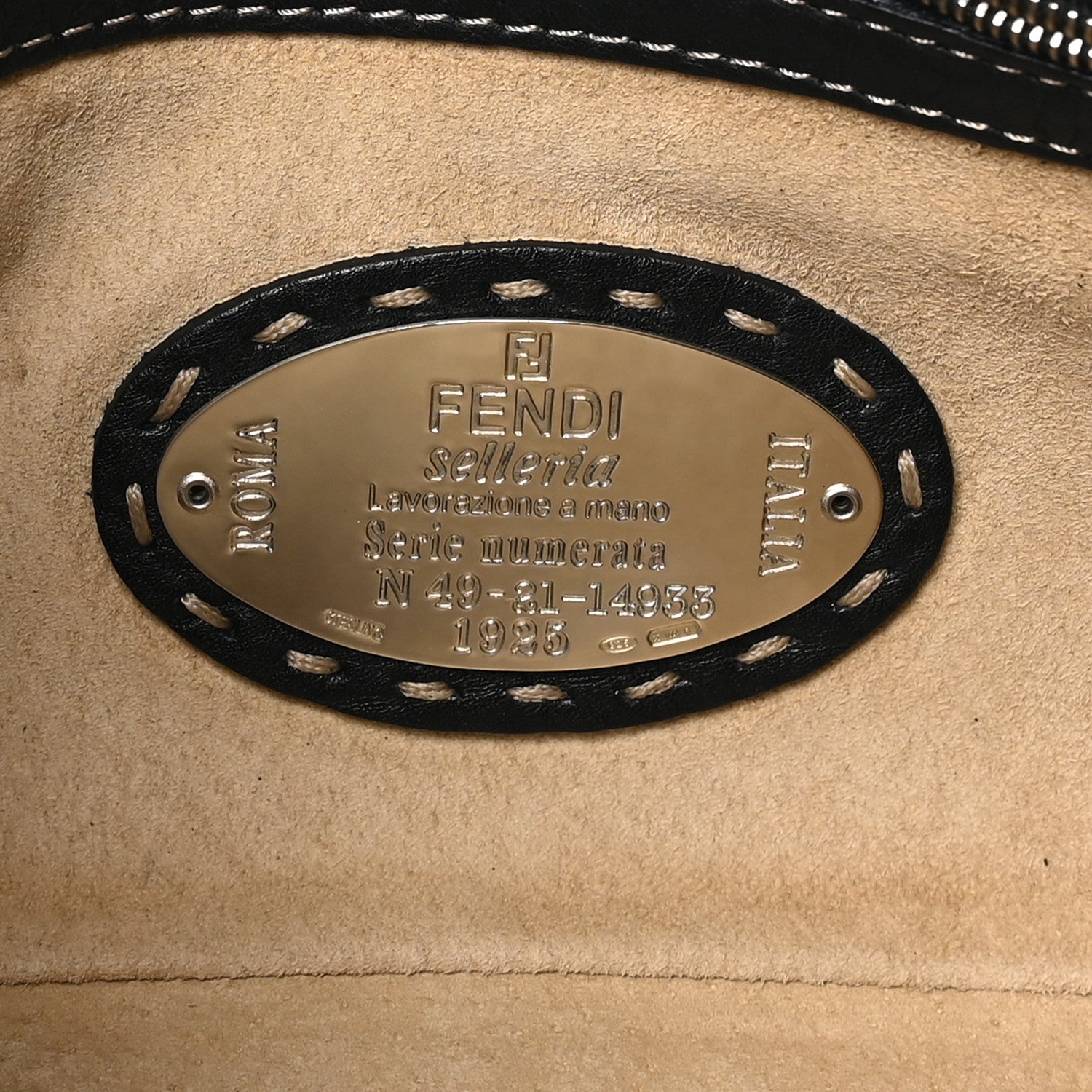 Fendi Calfskin Romano Selleria Chain Shoulder Bag Black 5 of 9
