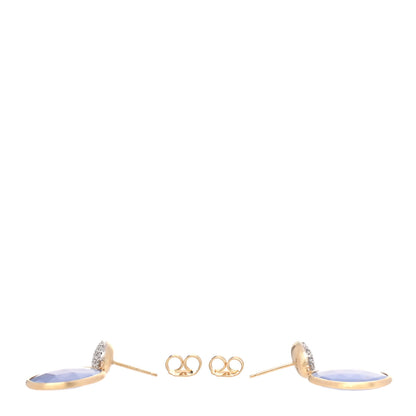 Marco Bicego 18K Yellow Gold Diamond Chalcedony Siviglia Drop Earrings 3 of 5