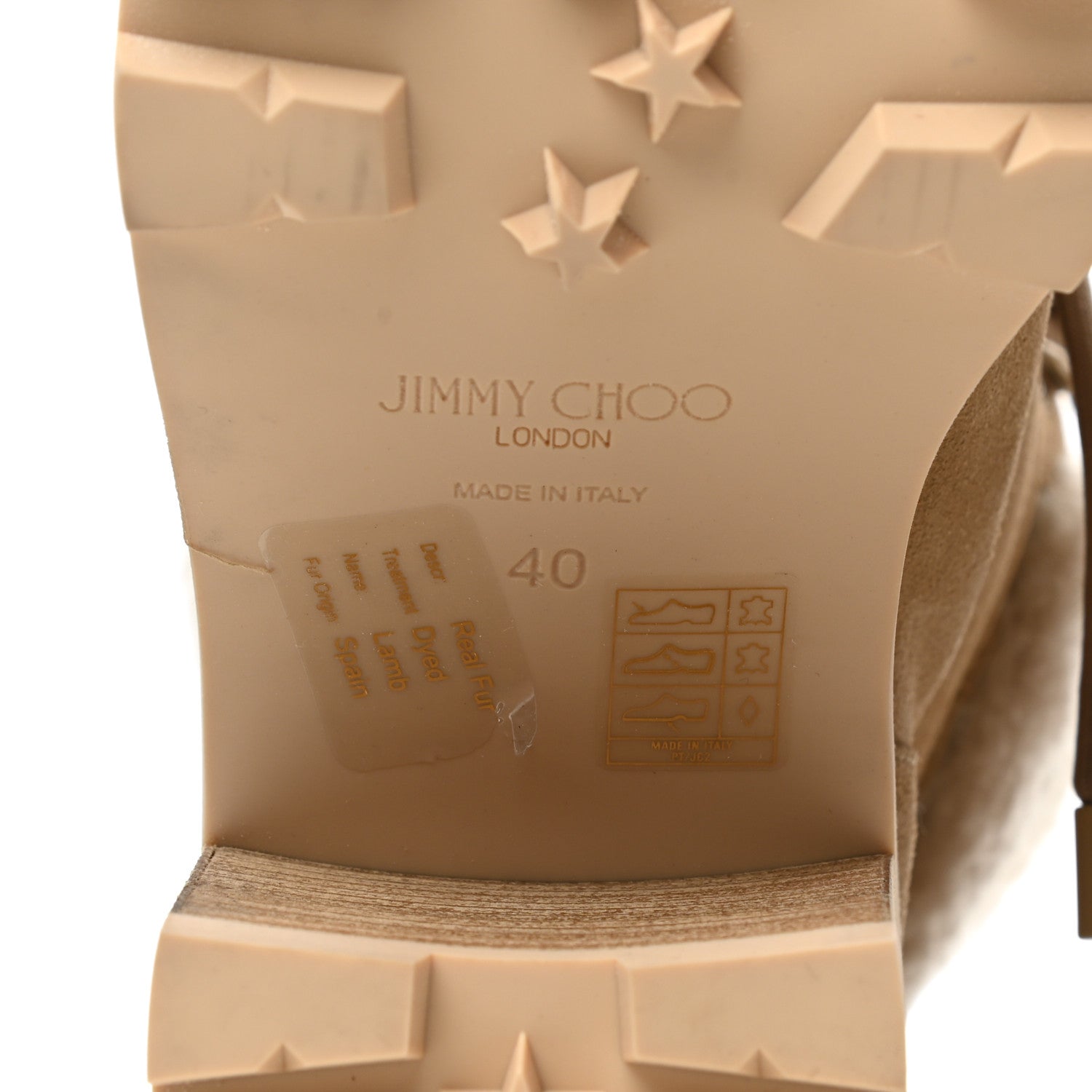 Jimmy Choo Suede Shaerling Womens Eshe 65 Hiking Boots 40 Stucco Natural 6 of 6