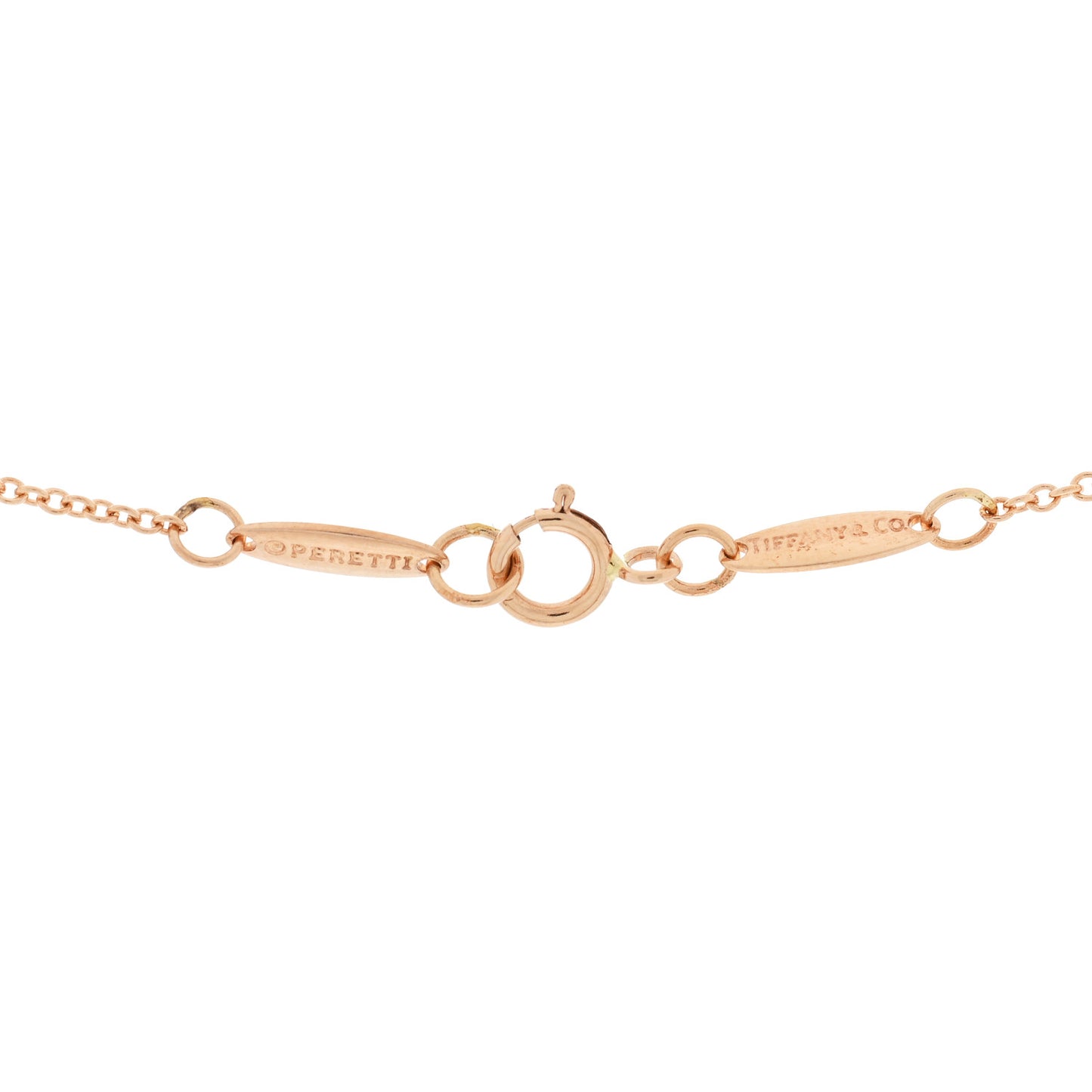 18K Rose Gold Diamond .15ctw Elsa Peretti Diamonds by the Yard Five Station Necklace