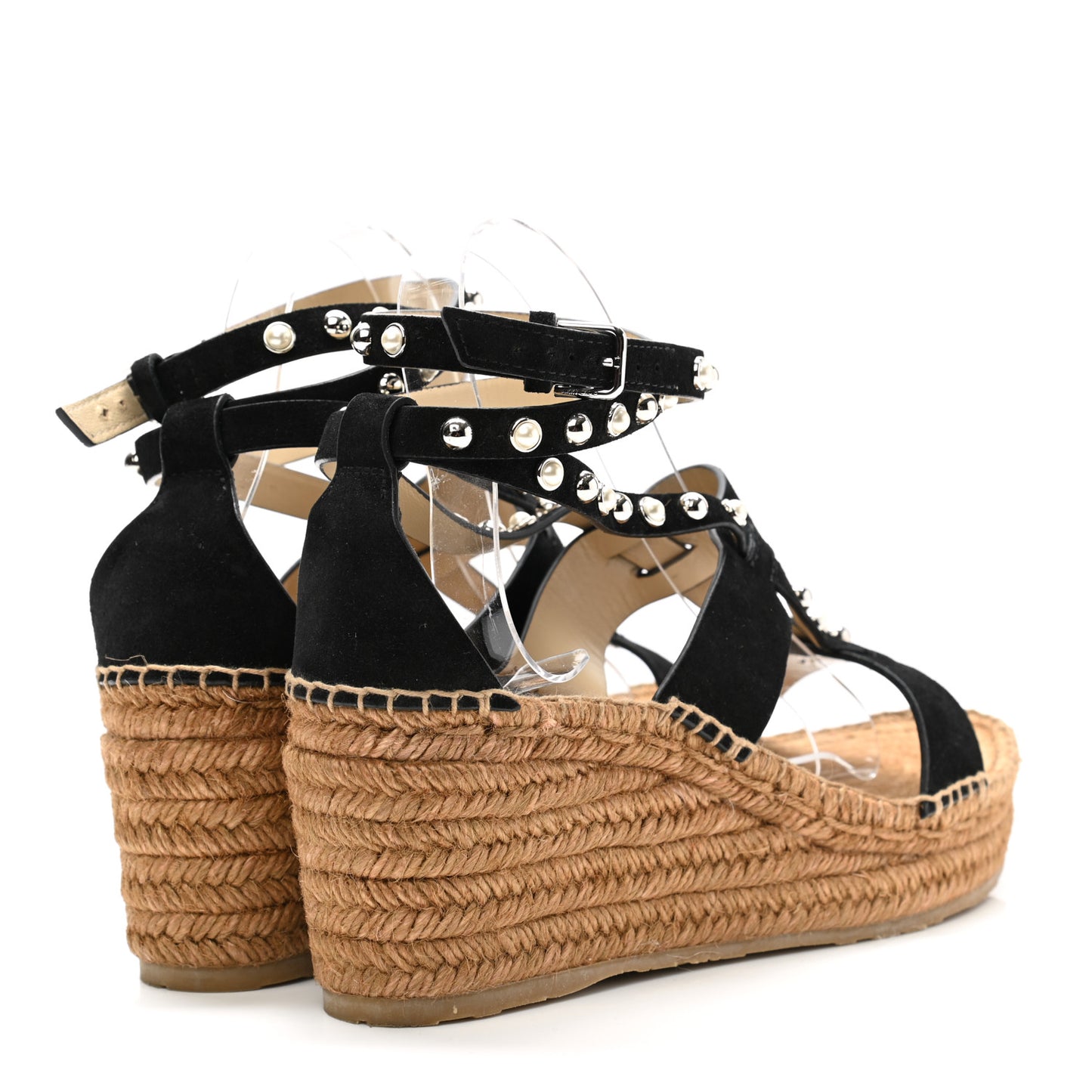 Suede Embellished Danica Espadrilles 40.5 Black