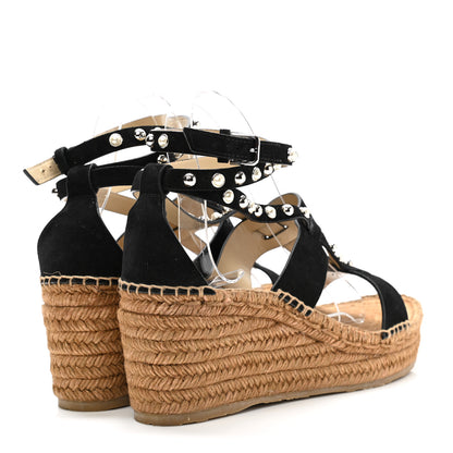 Jimmy Choo Suede Embellished Danica Espadrilles 40.5 Black 4 of 8