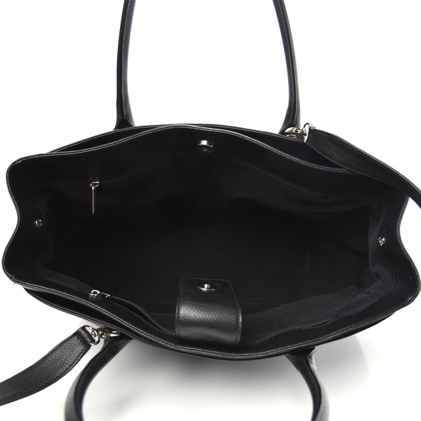 Calfskin Cerf Executive Shopper Tote Black