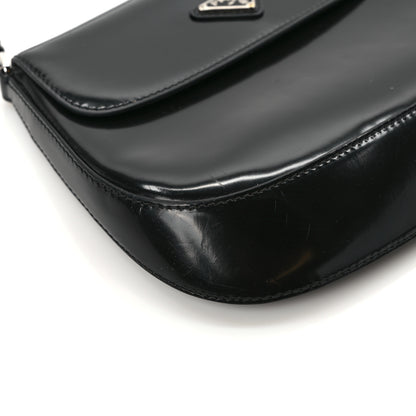 Prada Spazzolato Cleo Flap Shoulder Bag Black 9 of 13