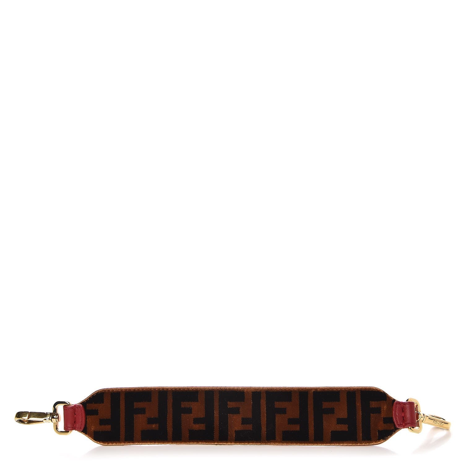 Fendi Velvet FF Mini Strap You Tobacco Fragola 1 of 5