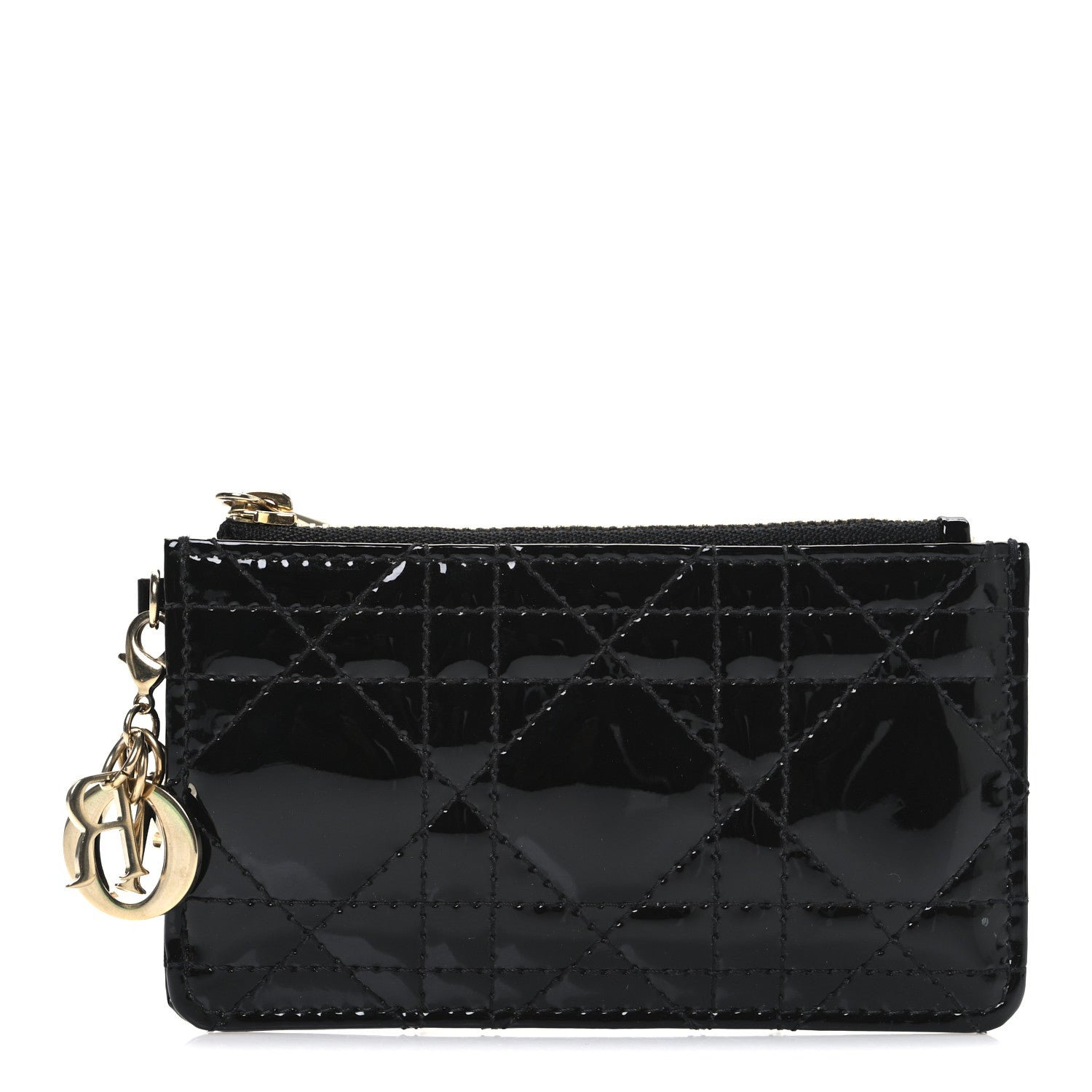Christian Dior Patent Cannage Lady Dior Key Pouch Black 1 of 6