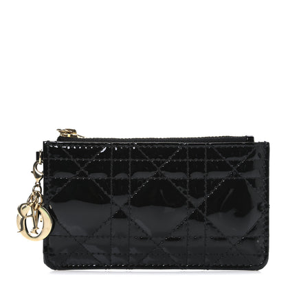 Christian Dior Patent Cannage Lady Dior Key Pouch Black 1 of 6