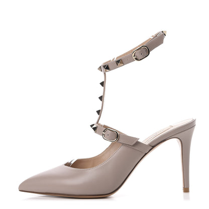 Valentino Garavani Nappa Rockstud T-Strap Open Back Pumps 36 Poudre 1 of 11