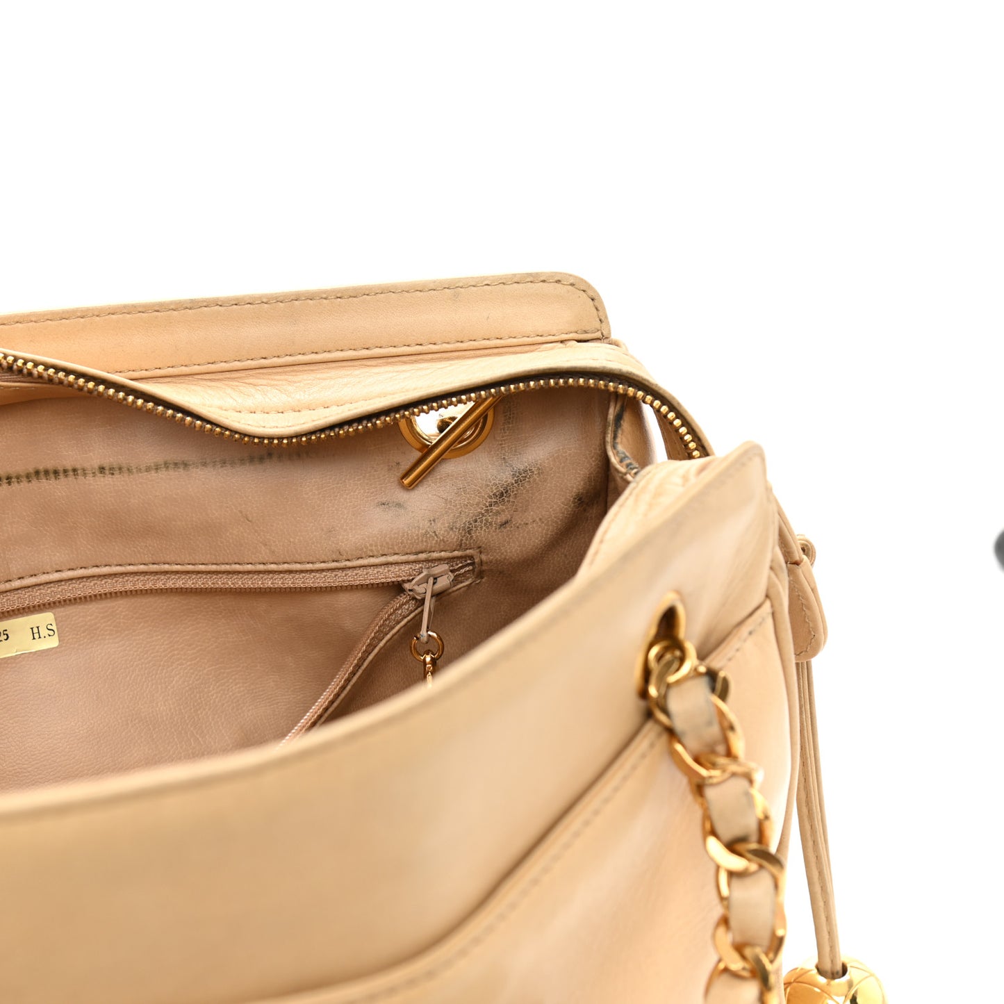 Lambskin CC Shoulder Bag Beige