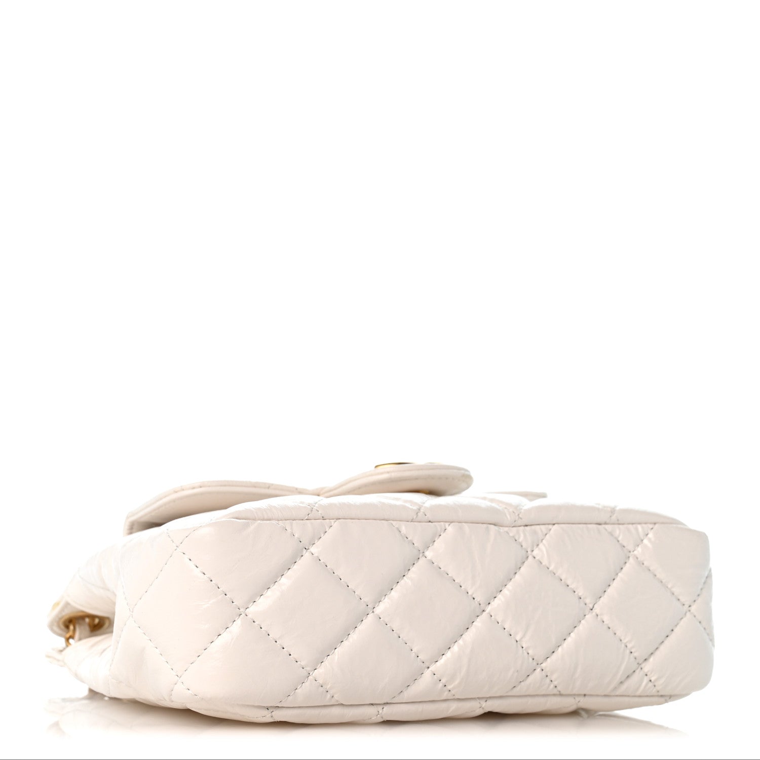 Chanel Shiny Crumpled Calfskin Quilted Small Wavy CC Hobo White 3 of 11