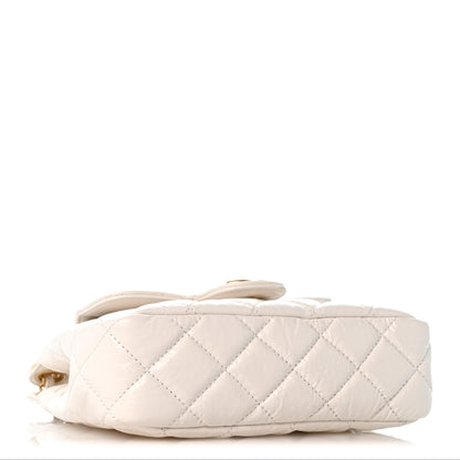 Chanel Shiny Crumpled Calfskin Quilted Small Wavy CC Hobo White 3 of 11