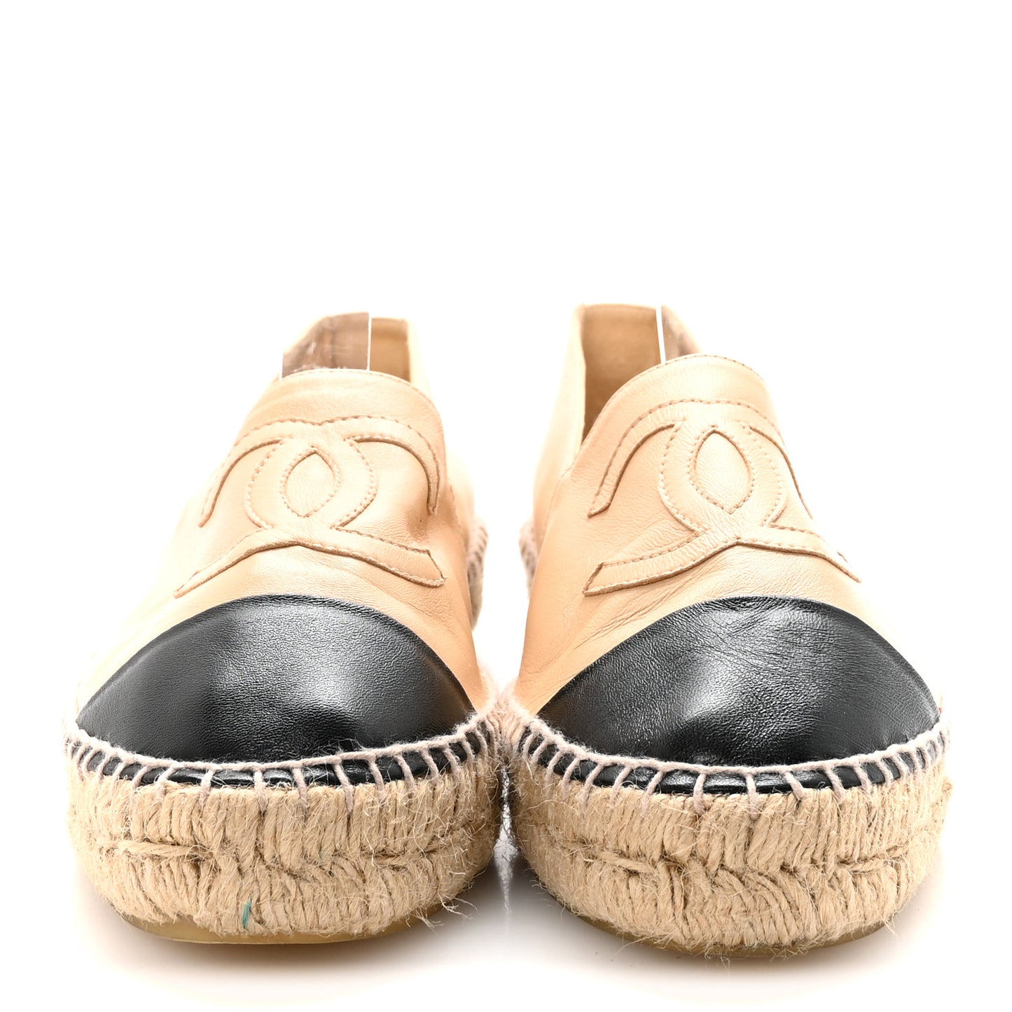 Lambskin CC Espadrilles 39 Beige Black