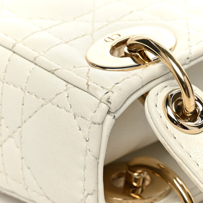 Christian Dior Lambskin Cannage Micro Lady Dior White 18 of 19