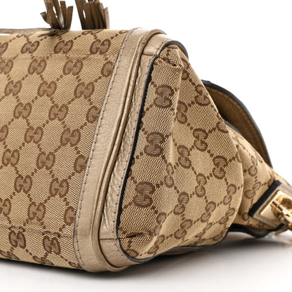Gucci Monogram Calfskin Medium Bella Flap Bag Beige Ebony Champagne 10 of 15