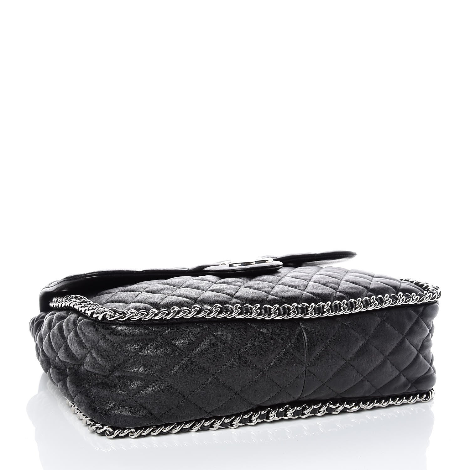 Chanel Washed Lambskin Quilted Maxi Chain Around Flap Black 4 of 9