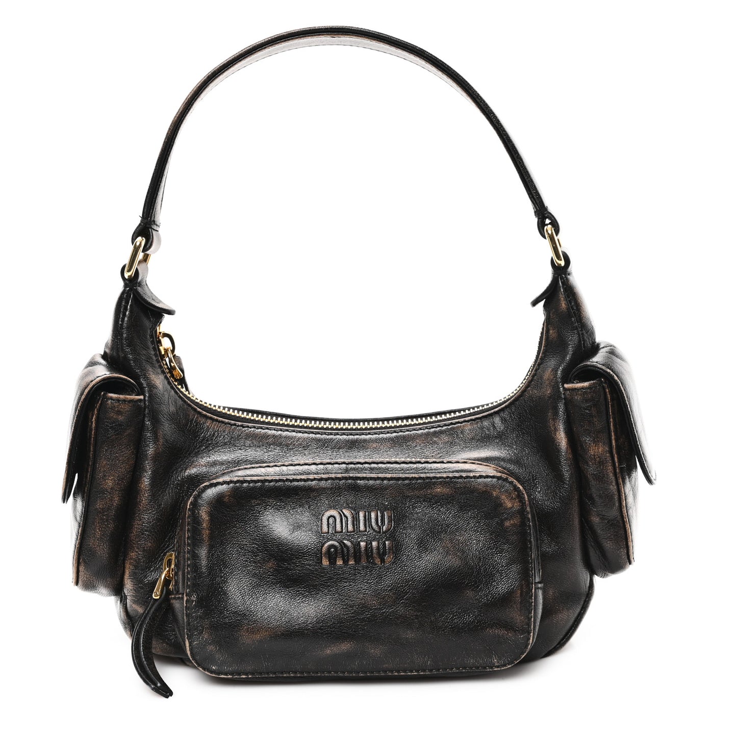 Distressed Nappa Pocket Bag  Sand Coffee
