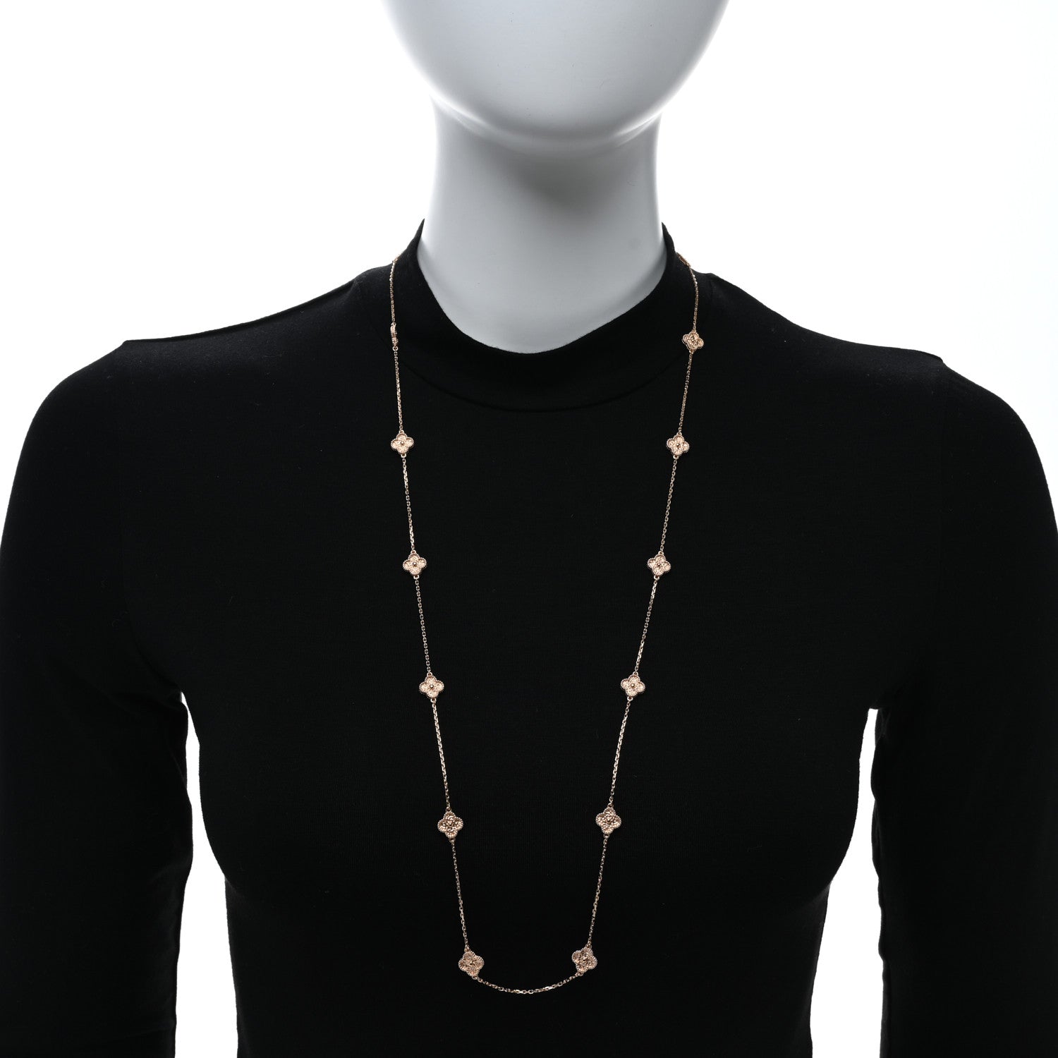 Van Cleef & Arpels 18K Rose Gold 16 Motifs Sweet Alhambra Necklace 2 of 6