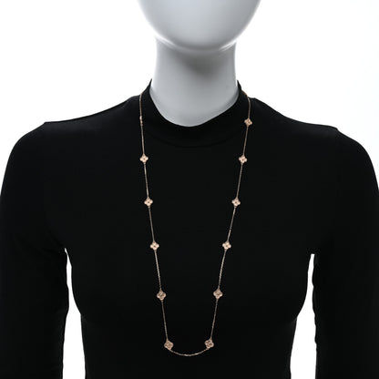 Van Cleef & Arpels 18K Rose Gold 16 Motifs Sweet Alhambra Necklace 2 of 6