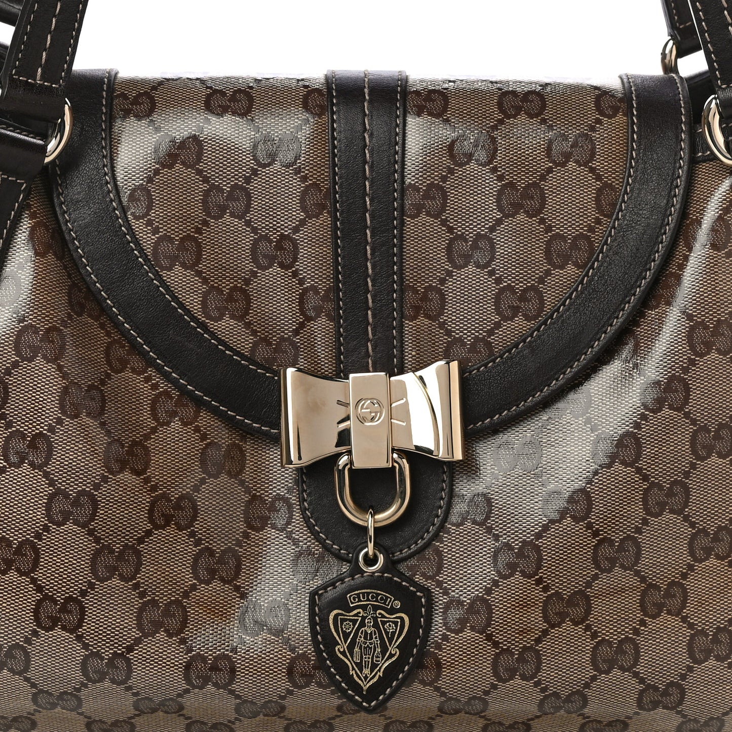 Crystal Monogram Duchessa Flap Shoulder Bag Dark Brown