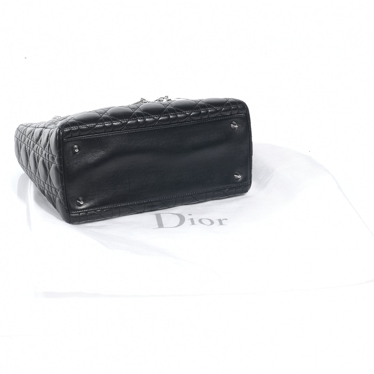 Lambskin Cannage Medium Lady Dior Black
