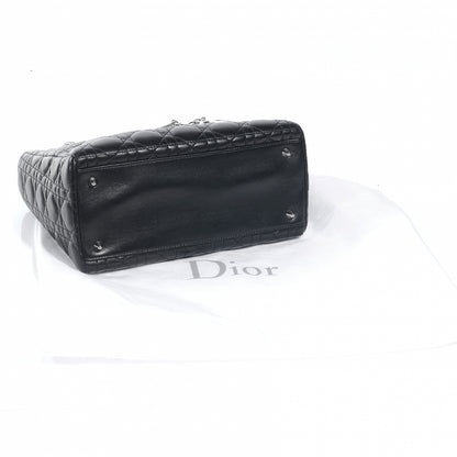 Christian Dior Lambskin Cannage Medium Lady Dior Black 9 of 9
