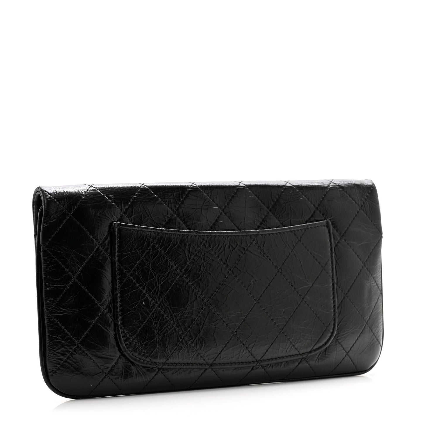 Shiny Crumpled Calfskin Small 31 Pouch Black