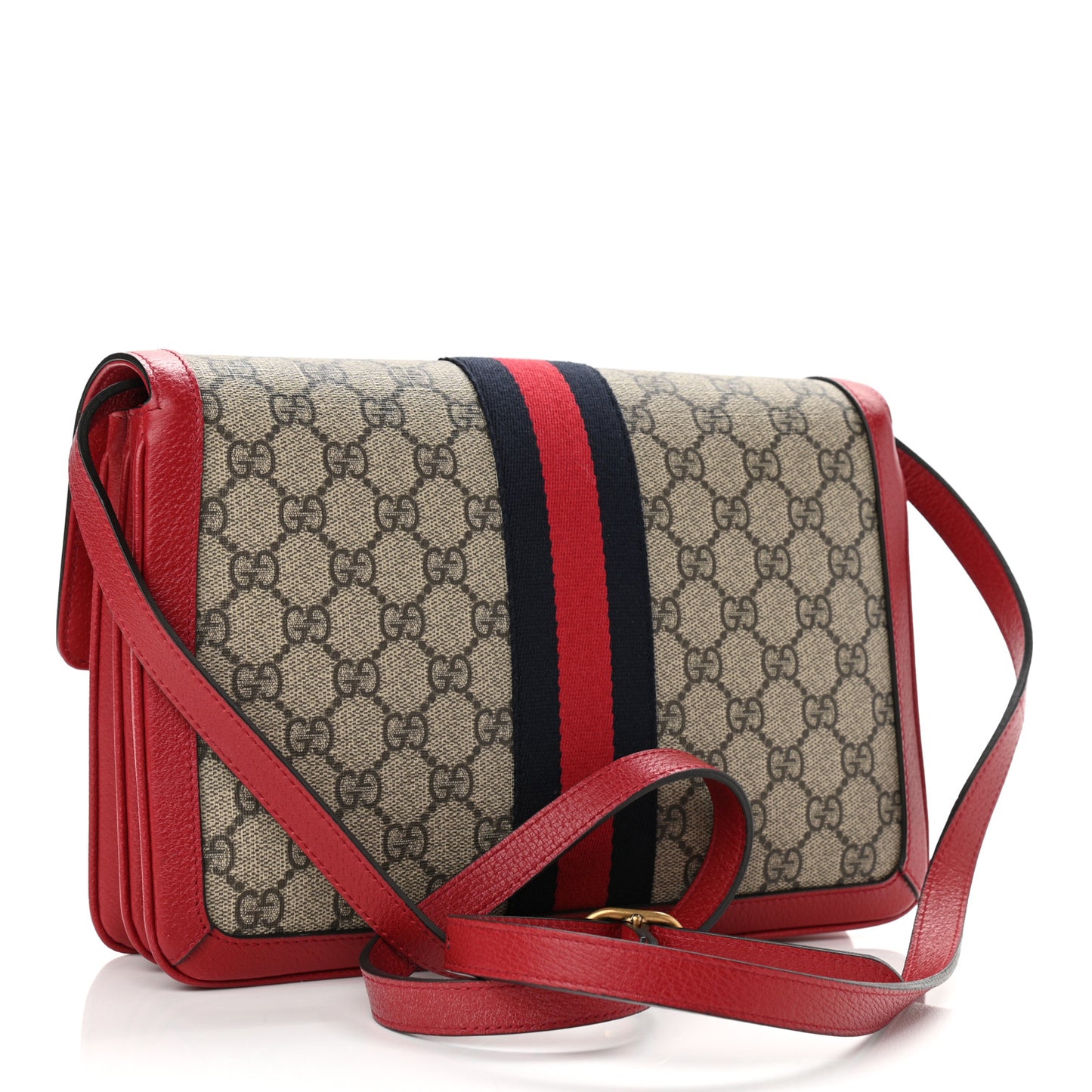 GG Supreme Monogram Medium Queen Margaret Shoulder Bag Red