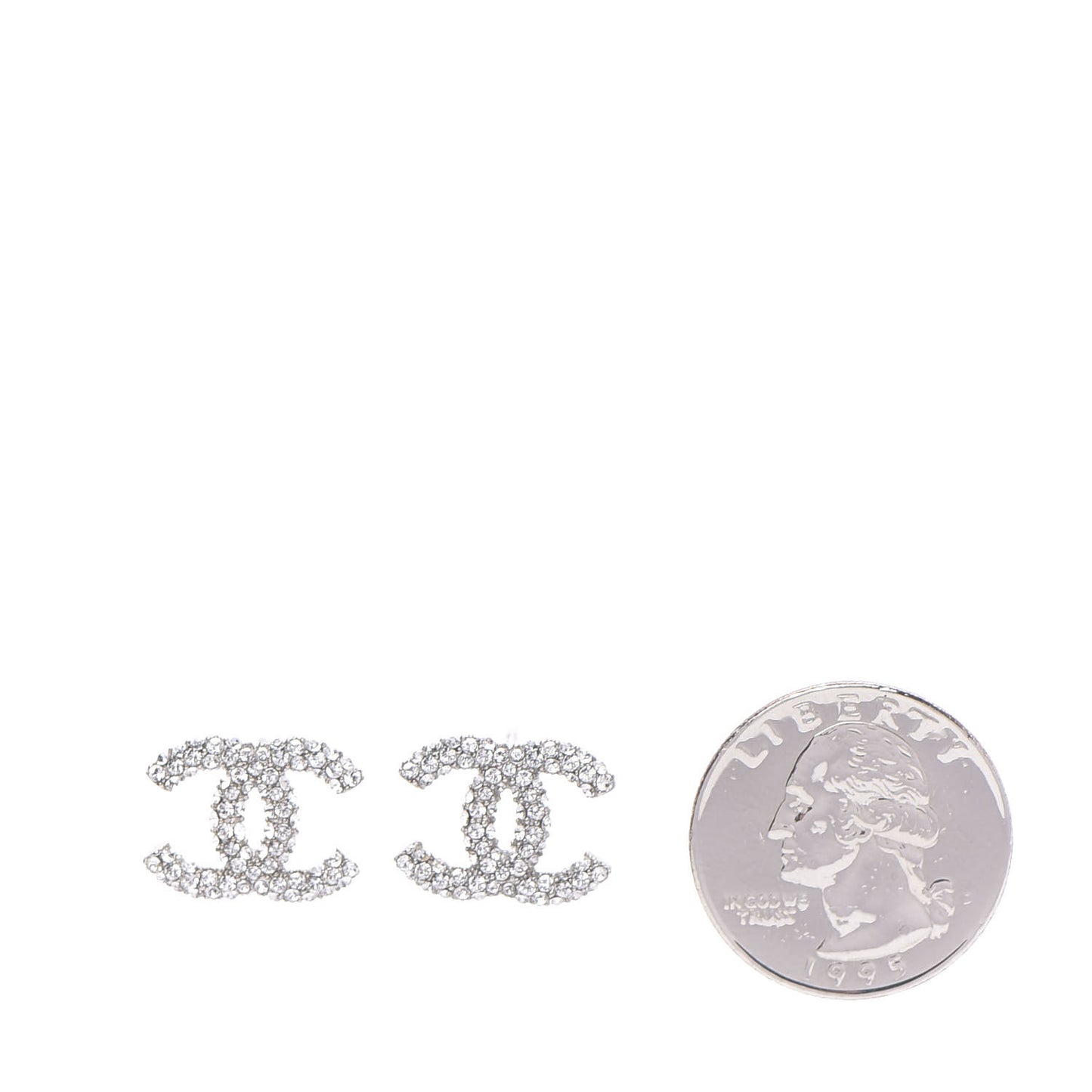 Crystal Mini CC Earrings Silver